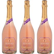 Espumante Aurora Zero Álcool Rose Kit 03 Unidades Garrafa 750ml