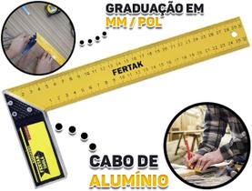 Esquadro Aço Cabo De Alumínio 12 Pol Profissional Fertak 3902