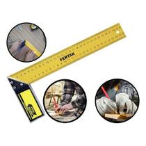 Esquadro Aço Cabo Metálico 25cm 10" ou 12pol 30cm Polegadas Alumínio Pedreiro Marceneiro Ferramenta de Marca Profissional