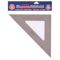 Esquadro Acrílico Desetec Fumê Trident 90 32cm sem Escala 2614