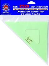 Esquadro Acrilico Desetec sem Escalas 28cm (45 45 90) - Trident