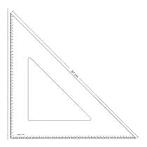 Esquadro Acrilico Desetec Trident 61cm Mod 1561