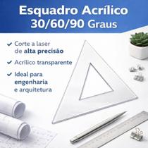 Esquadro Acrílico Engenharia 30/60/90 Desenho Técnico 30 cm Esquadro Acrílico Engenharia 30/60/90 Desenho Técnico 30 cm
