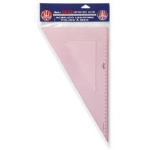 Esquadro Acrílico Trident com Escala 32cm (30- 60- 90) - 1632
