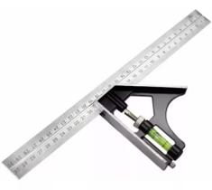 Esquadro Combinado com Nível 12 Pol. 30cm Inox com Riscador - Lotus