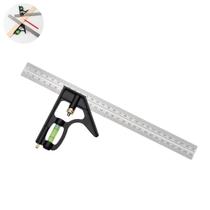 Esquadro Combinado Inox 12polegadas 300mm Com Regua E Nivel Multiuso