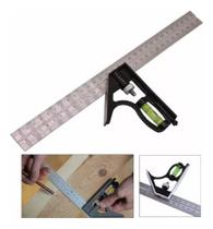 Esquadro Combinado Inox C/ Nivel Regua 300mm 12 Polegadas