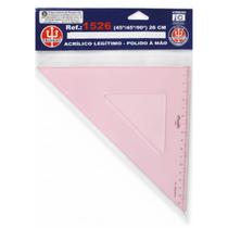 Esquadro de Acrílico com Escalas 45/45/90 26cm Desetec Trident - 1526 Esquadro de Acrílico com Escalas 45/45/90 26cm Desetec Trident - 1526