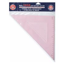 Esquadro de Acrílico com Escalas 45/45/90 32cm Desetec Trident - 1532