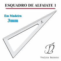 Esquadro De Alfaiate 1 Madeira Branca 3Mm Thalita Costura