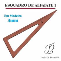 Esquadro De Alfaiate 1 Madeira Natural 3Mm Thalita Costura