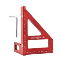 Esquadro De Alumínio Para Marcenaria Com Pinos De Dowel, Régua Triangular E Marcador De Ângulo