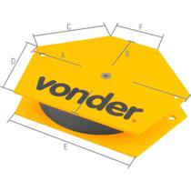 Esquadro Magnético Hexagonal 30 kgf Para Soldador, Vonder OstenVonder