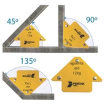 Esquadro Magnético Solda Soldador Serralheiro Reforçado 12KG Profissional Kit Ima Maguinetico