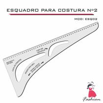 Esquadro Numero 2 Alfaiate Régua Costura Cavas 2 ACRILICO