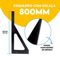Esquadro para Marceneiro Marcenaria Obra 800mm com Escala