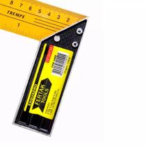 Esquadro Profissional Cabo em Alumínio Régua Inox 10 OU 12 polegadas Fertak POLEGADAS:10