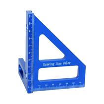 Esquadro Triangular De Liga De Alumínio 45/90 Graus Com Transferidor Para Medição Em Marcenaria E