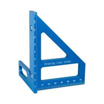 Esquadro Triangular De Liga De Alumínio 45/90 Graus Com Transferidor Para Medição Em Marcenaria E