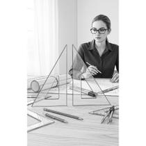 Esquadros Desenho Técnico 32cm Acrílico Cristal Precisão Las Esquadros Desenho Técnico 32cm Acrílico Cristal Precisão Las