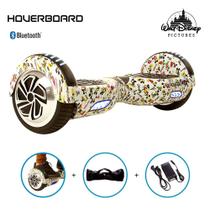 Esqueite Elétrico 6,5 Mickey Mouse Branco Hoverboard Led