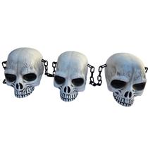 Esqueleto Crânio c/Corrente Preta Halloween Decoração