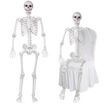 Esqueleto de Halloween LaLaMona 165 cm em tamanho real com juntas móveis Esqueleto de Halloween LaLaMona 165 cm em tamanho real com juntas móveis