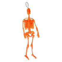 Esqueleto Halloween de Borracha Laranja Neon - 33cm