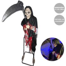 Esqueleto Horripilante Som Luz E Movimento Halloween 2m YDH