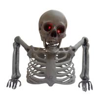 Esqueleto Meio Corpo C/Luz Som Enfeite Halloween Decoração