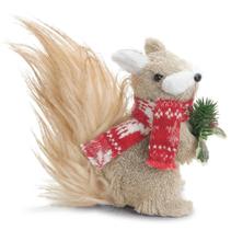 Esquilo Com Cachecol Vermelho E Folhas 16cm Cromus Natal Esquilo Com Cachecol Vermelho E Folhas 16cm Cromus Natal