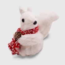 Esquilo De Natal Enfeite Decorativo Cor Branco 14 Cm