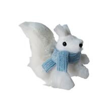 Esquilo Decorativo de Natal - Branco/Azul - 24cm - 1 unidade - Rizzo