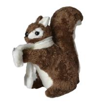 Esquilo em pe decorativo marrom com cachecol - 23cm