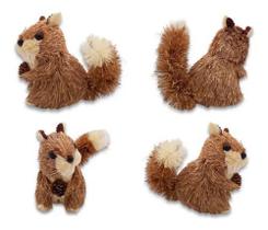 Esquilo Pendente De Palha De Natal Enfeite Decorativo Pequeno 14 Cm