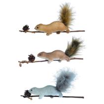 Esquilos no Galho Com Pinha 3 Peças 24,5x6,2x6,5cm Enfeites Natal De Pendurar. - Rio Master Esquilos no Galho Com Pinha 3 Peças 24,5x6,2x6,5cm Enfeites Natal De Pendurar. - Rio Master