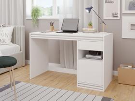 Esrivaninha Mesa Estudos Quarto 120cm Gaveta Porta Branco
