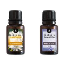 Essência Lavanda e Camomila 10ml - Kit 02 Unidades a Base de Óleo Essência Lavanda e Camomila 10ml - Kit 02 Unidades a Base de Óleo