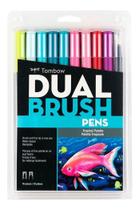 Est Caneta Dual Brush Tropical C/10 Cores Tombow