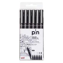 Est. Caneta Pin 200 C/6 Preta F. Liner