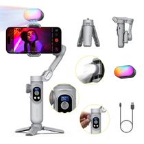 Estabilizador de Cardan AOCHUAN para iPhone com Luz de Preenchimento RGB