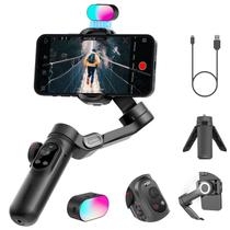 Estabilizador de Cardan Profissional AOCHUAN XPRO - 3 Eixos, RGB, OLED, Rastreamento Facial, para Smartphones Android e iPhone