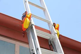 Estabilizador de escada Ladder Grip Lock Jaw (par) com clipe de calha Estabilizador de escada Ladder Grip Lock Jaw (par) com clipe de calha