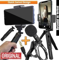 Estabilizador de Imagem Mini Tripé Celular Câmeras Microfone de Lapela Gravação de Vídeos Smartphone Steadicam Youtubers