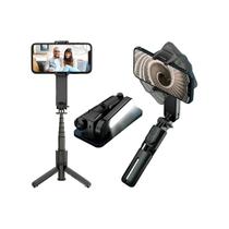 Estabilizador de Vídeo L09 Preto com Gimbal e Led - Perfeito para Viagens
