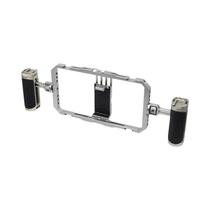 Estabilizador De Vídeo Para Smartphone Com Case De Metal E 2 Suportes Para Filmagem