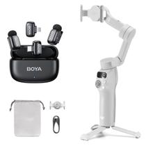 Estabilizador Dji Osmo Mobile 7 + Microfone Boya Mini-12 Duplo Usb-c E Lightning