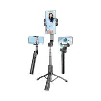 Estabilizador Gimbal Com Rotação 360 graus, Rastreamento Facial Por IA, Luz De Preenchimento E Tripé Para