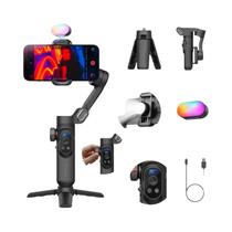 Estabilizador Gimbal De 3 Eixos Para Smartphone AOCHUAN XPro Para iPhone E Android Com Efeito De Luz
