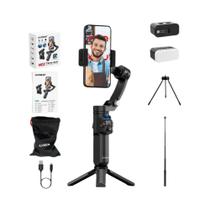 Estabilizador Gimbal De Mão Anti-Vibração De 3 Eixos Para iPhone Android Vlog Com Rastreamento IA E